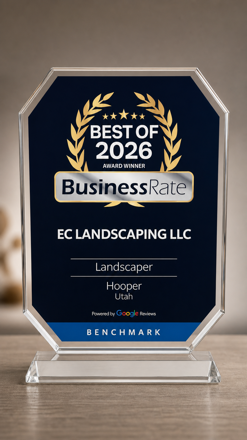 BusinessRate Best of 2026 Award Winner plaque