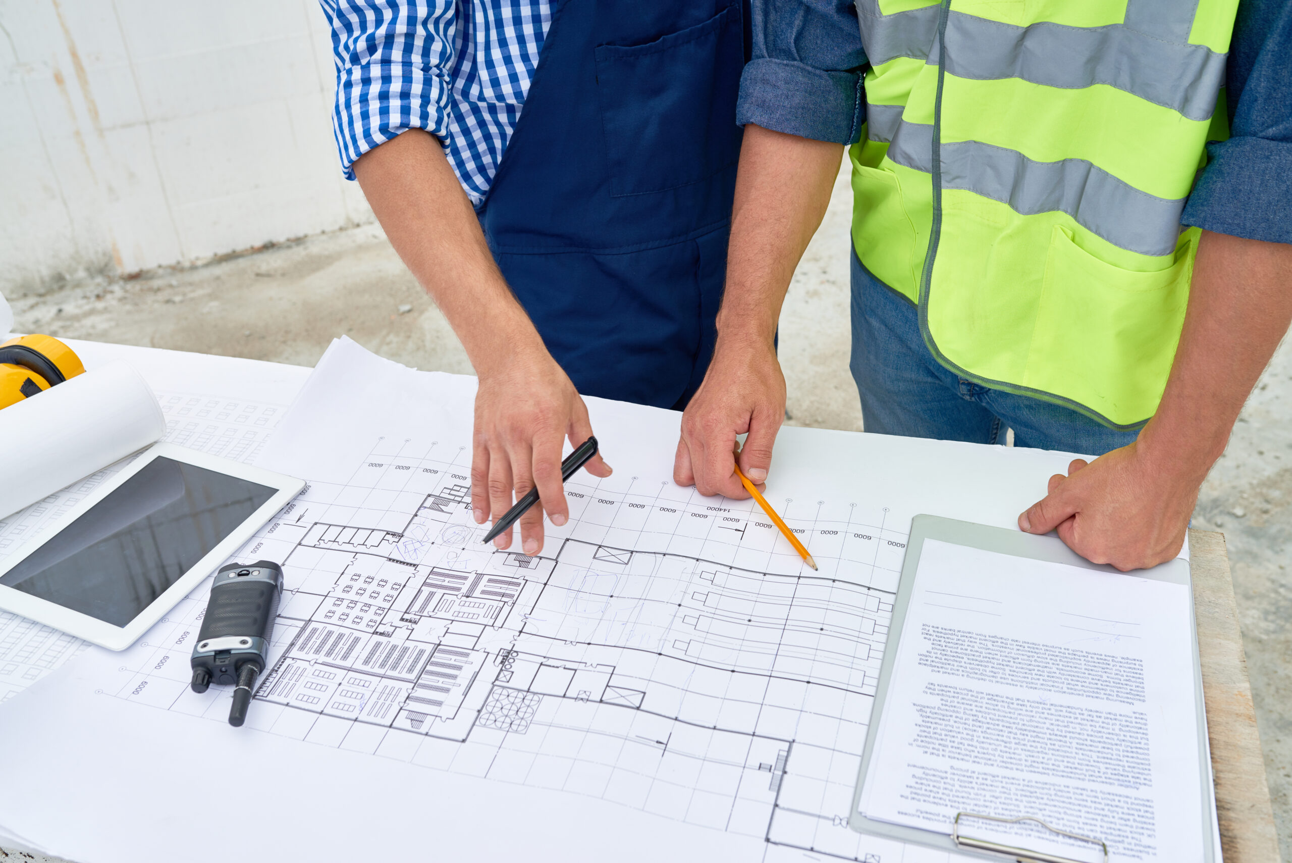 Landscape plans being reviewed on site