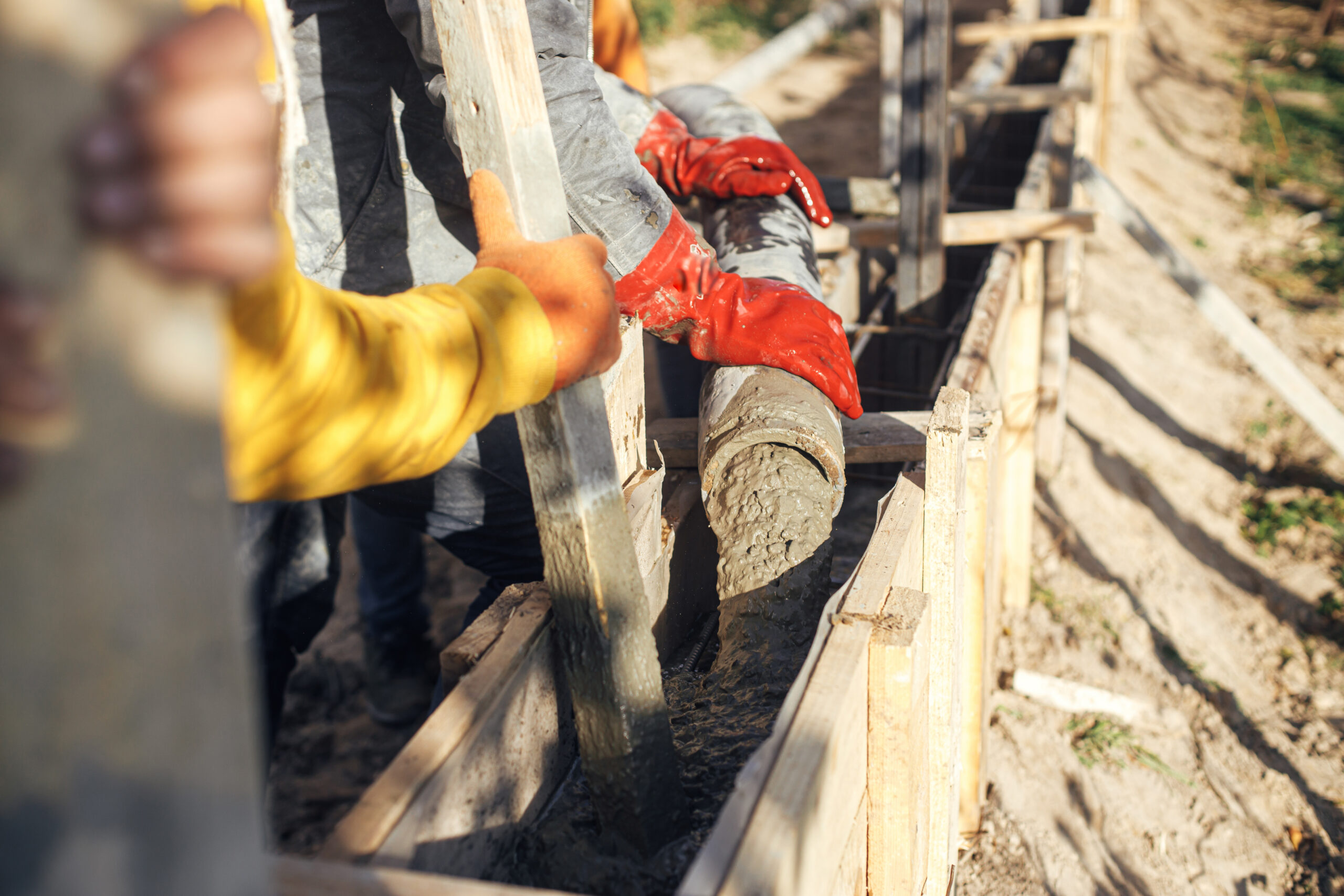 Concrete crew working on a commercial site