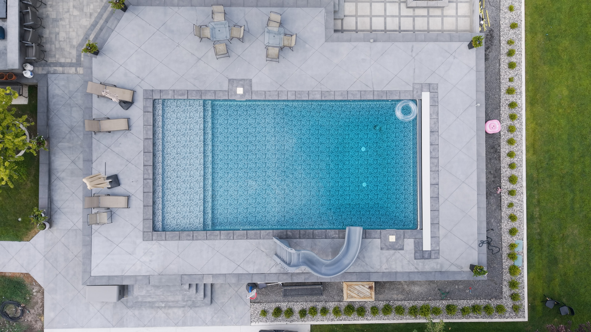 Concrete pool deck under construction at a multifamily property